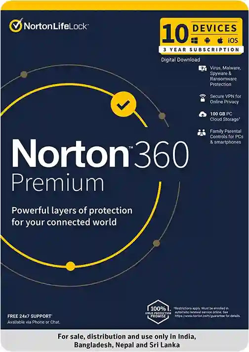 Norton 360 Premium 10 Devices - 3 Year Total Security