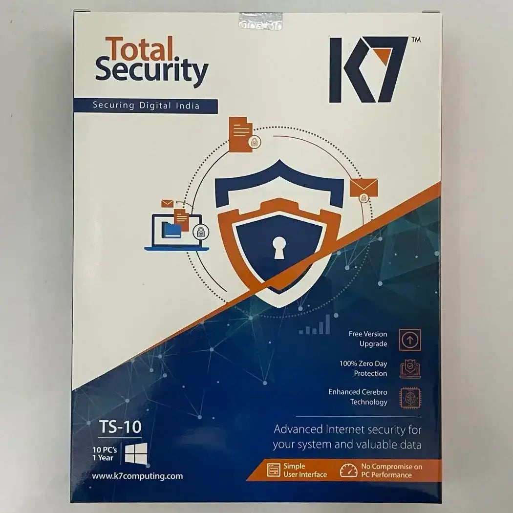 K7 Total Security 10 PC -1 Year Single Key - Instant Email Delivery