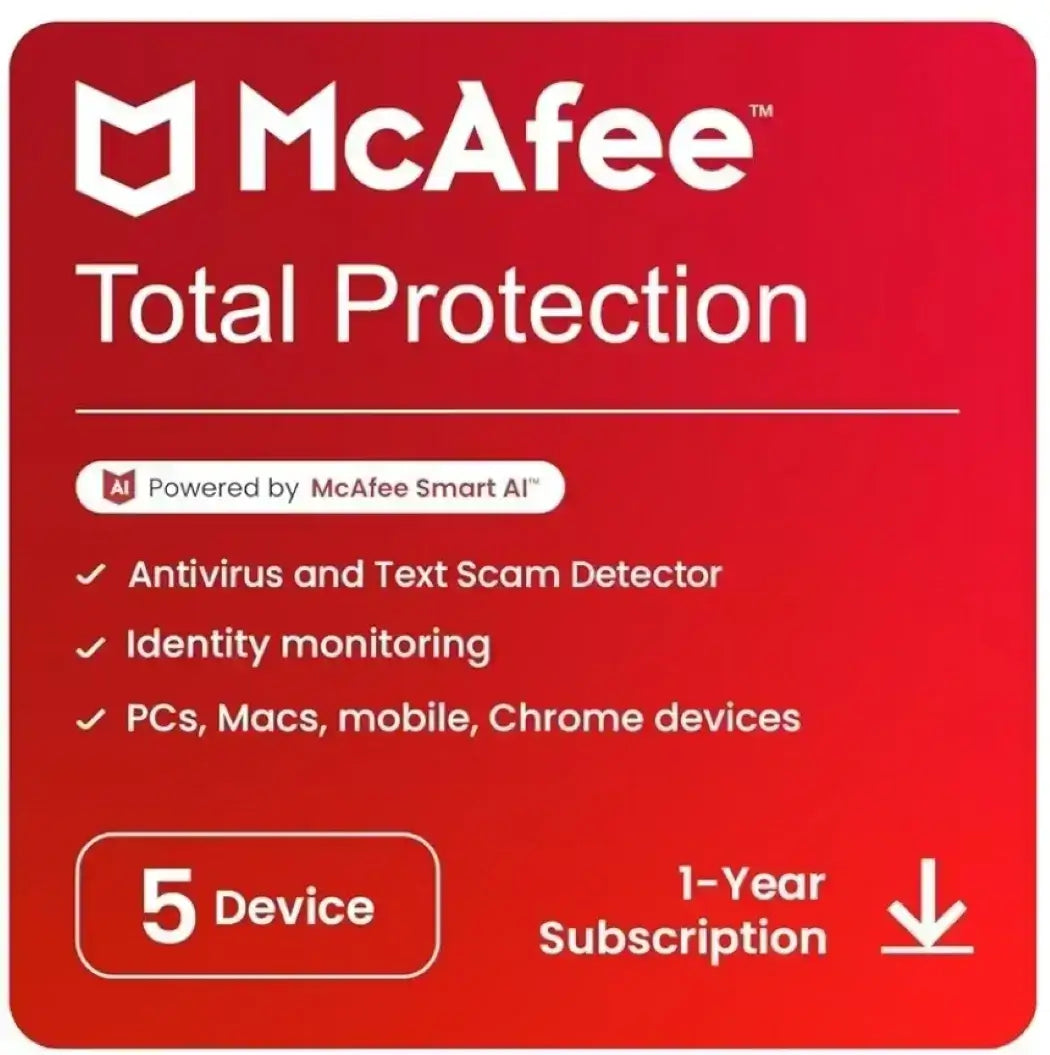 Mcafee Total Protection 5 User – 1 Year