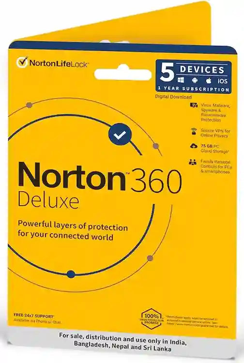 Norton 360 Deluxe 5 Devices - 1 Year Total Security