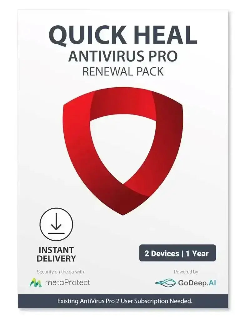 Renew Quick Heal Antivirus Pro 2 User – 1 Year - Instant Email Delivery