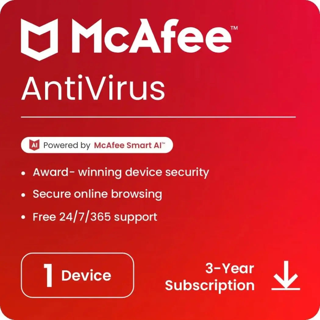 McAfee Antivirus 1 User – 3 Years