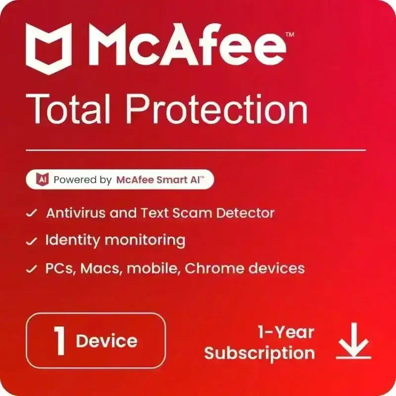 Mcafee Total Protection 1 User – 1 Year - Instant Email Delivery