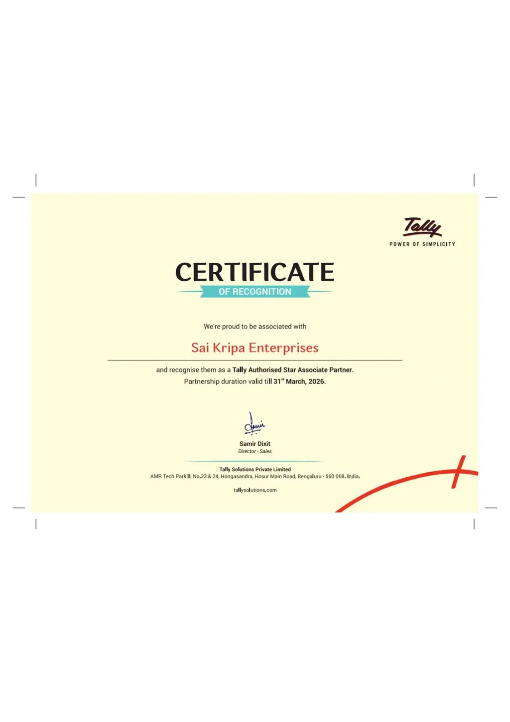 Tally Prime Silver Single User – Free Installation