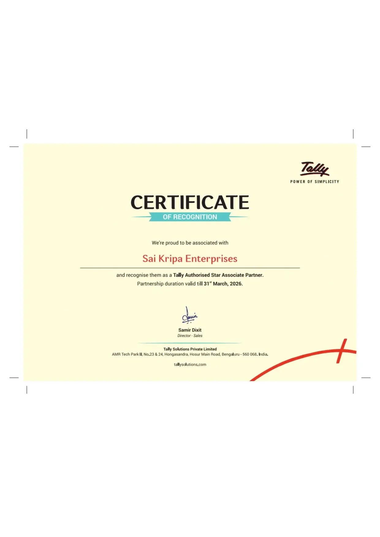 Tally Prime Silver Single User – Free Installation