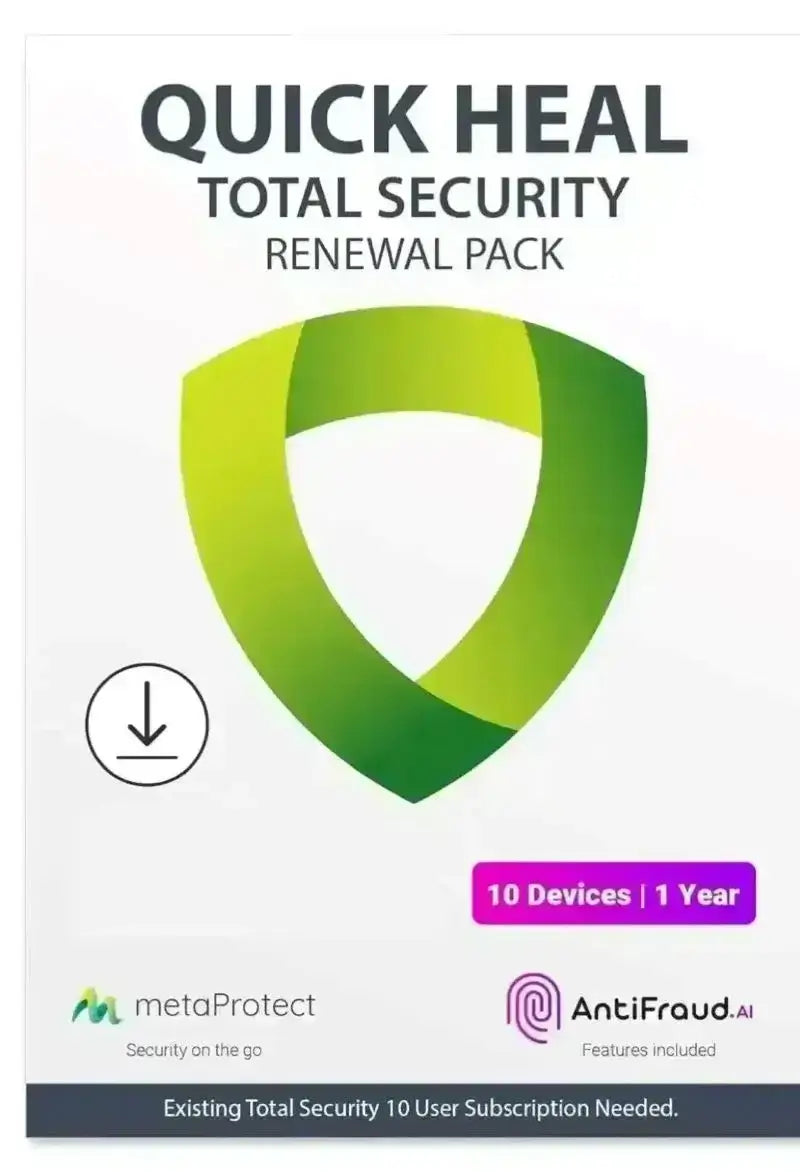 Renew Quick Heal Total Security 10 User 1 Year - Instant Email Delivery