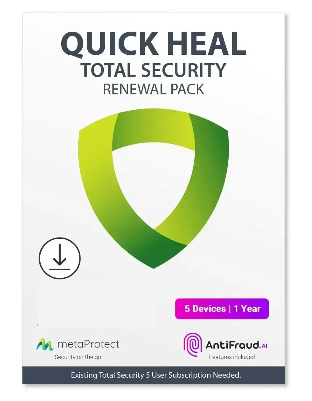 Renew Quick Heal Total Security 5 User – 1 Year