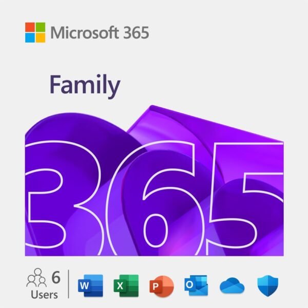 Microsoft 365 Family 1 Year Subscription - 6 User - Instant Email Delivery of Key