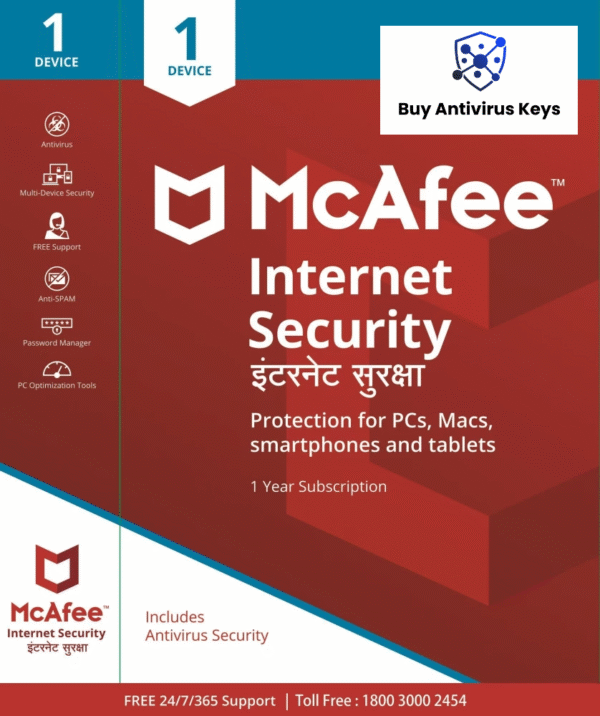 McAfee Internet Security 1 User - 1 Year