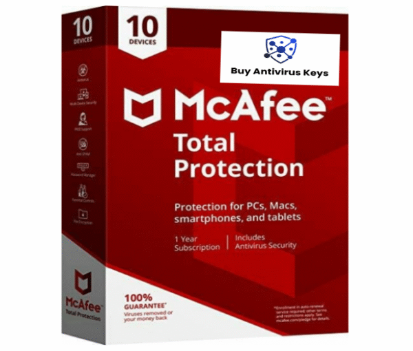 Mcafee Total Protection 10 User - 1 Year