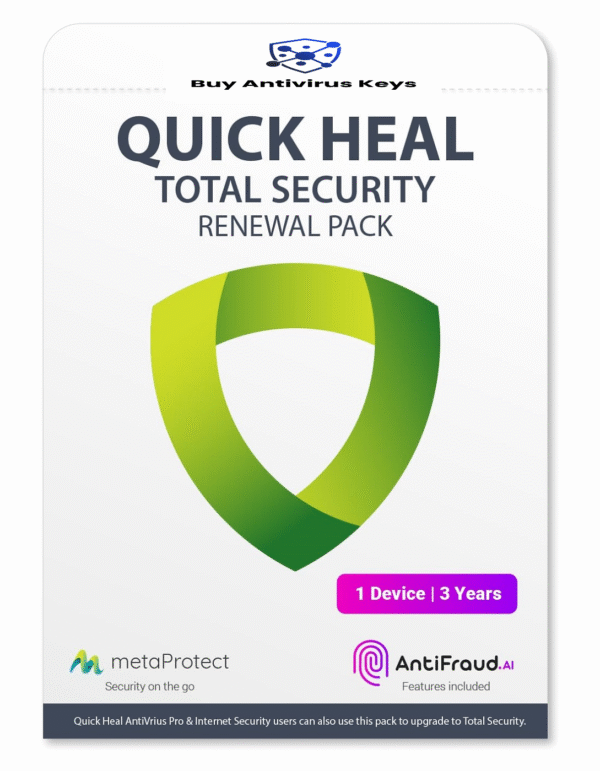 Renew Quick Heal Total Security 1 User - 3 Year - Instant Email Delivery of Key